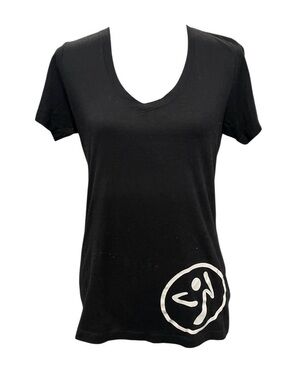 ZUMBA Black V-Neck Women’s Graphic Tee L/XL